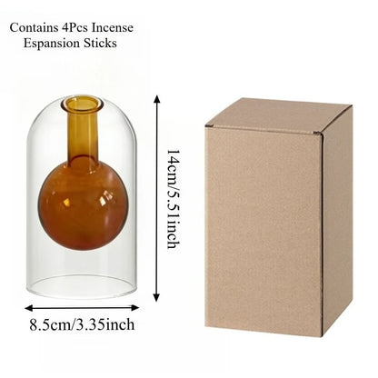 Minimalist Transparent Double Glass Reed Diffuser Container Modern Aromatherapy Vase with Diffusers Sticks Home Decor