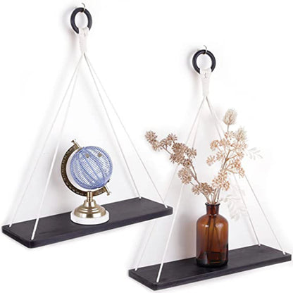 Floating Shelves for Wall - Boho Macrame Shelf Decor