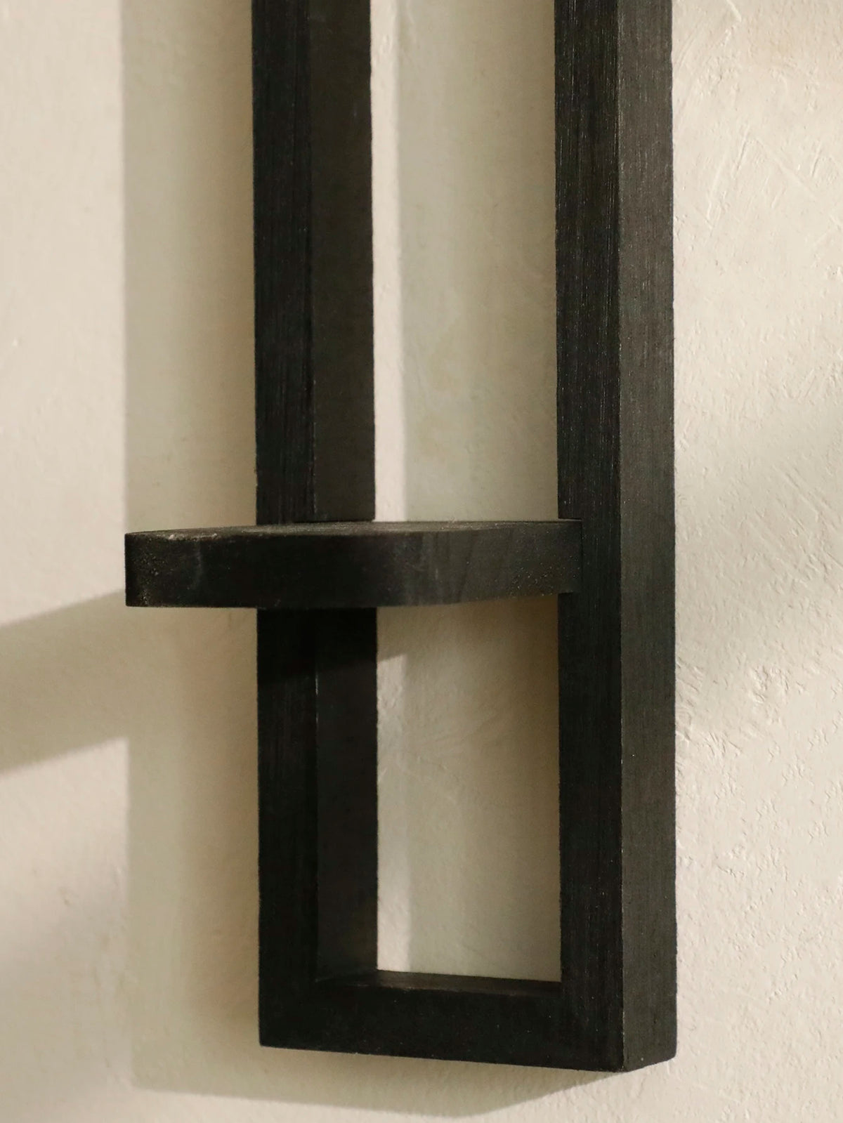 Black Wooden Wall Mounted Candle Holders Rustic Display Stands Decorative Sconces Shelves for Living Room, Bedroom & Home Decor