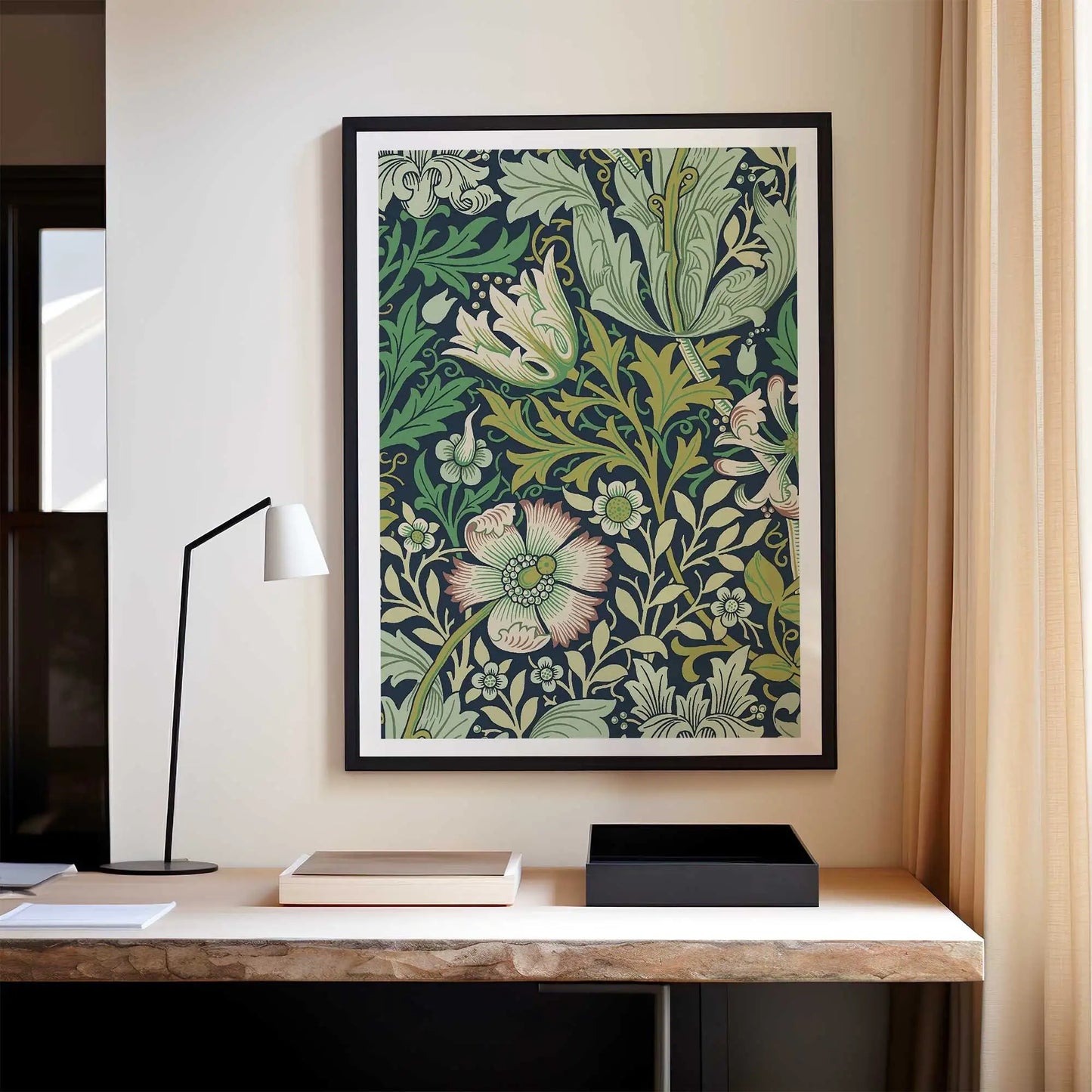 William Morris Flower Animals Wall Art Canvas Print