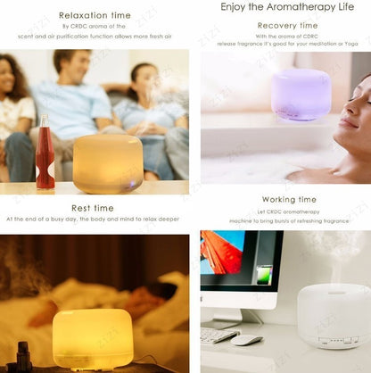 500ML Ultrasonic Ion Humidifier with Color Light & USB
