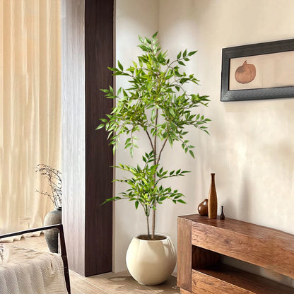 75cm Largen Fake Nandina Tree Artificial Palm Plants Plastic Green Bamboo Plant Faux Sumac Tree For Home Garden Office Decor