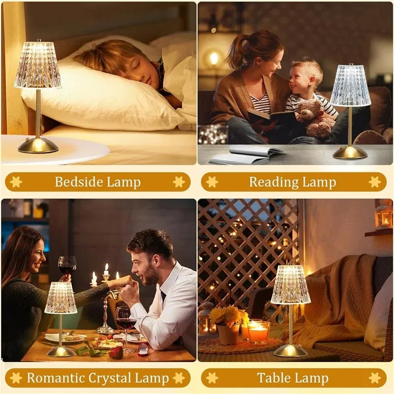 Cordless Touch Lamp: Dimmable, 3 Colors, Battery Operated