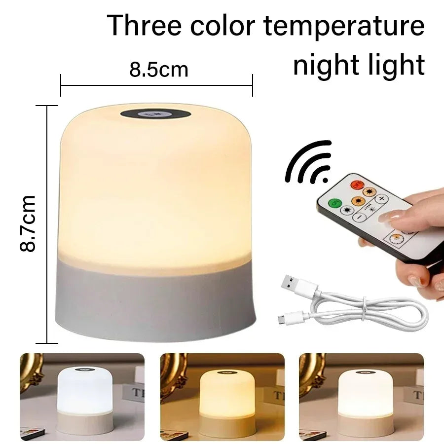 Night Lights: RGB Dimmable Night Light - Rechargeable & Remote Control