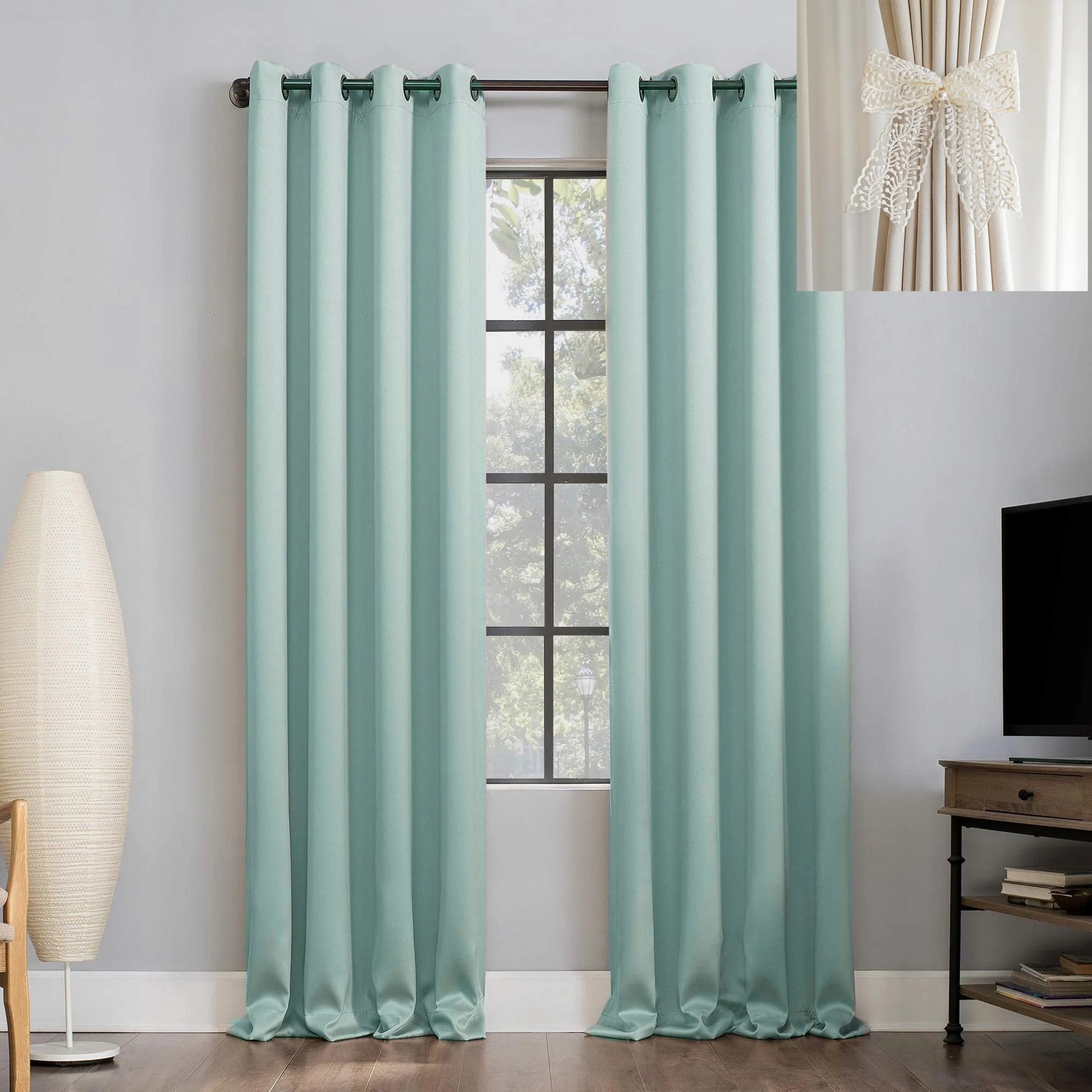 Yellow Blackout Curtains with Black TPU Interlining