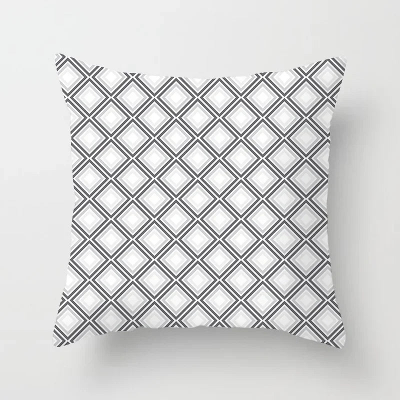 Pillow Cover - Modern Nordic Geometric Black White Design