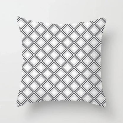 Pillow Cover - Modern Nordic Geometric Black White Design