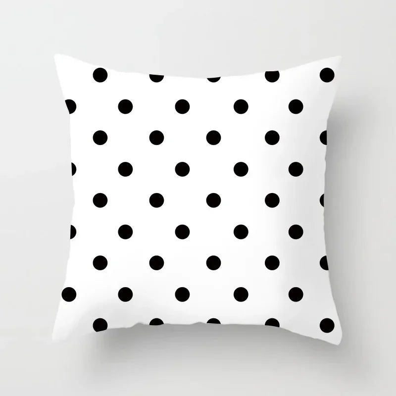 Pillow Cover - Modern Nordic Geometric Black White Design