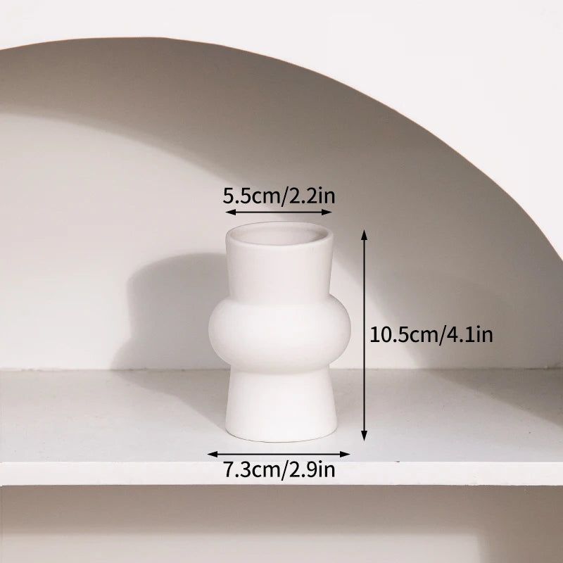 Ceramic Flower Vase Retro Table Decor for Dried Flowers