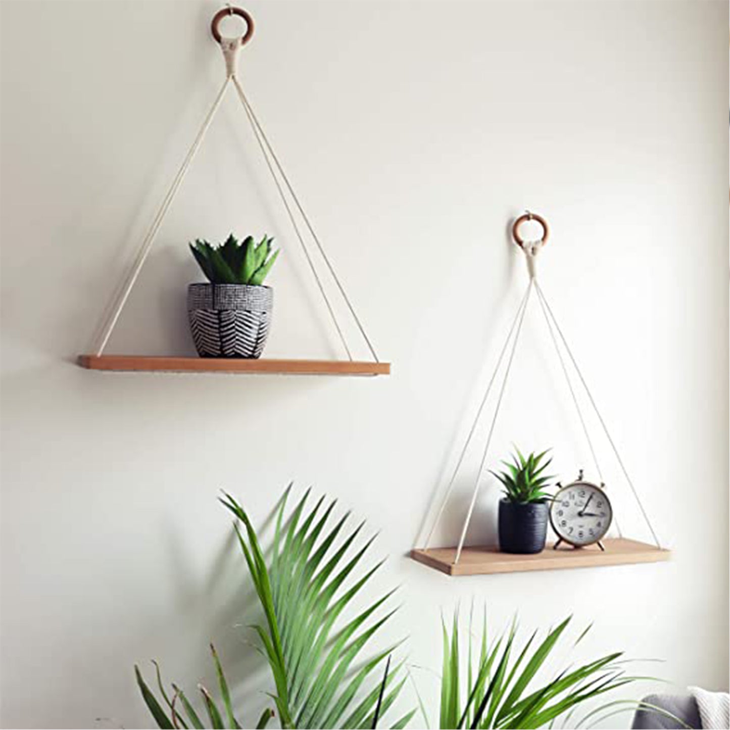 Floating Shelves for Wall - Boho Macrame Shelf Decor