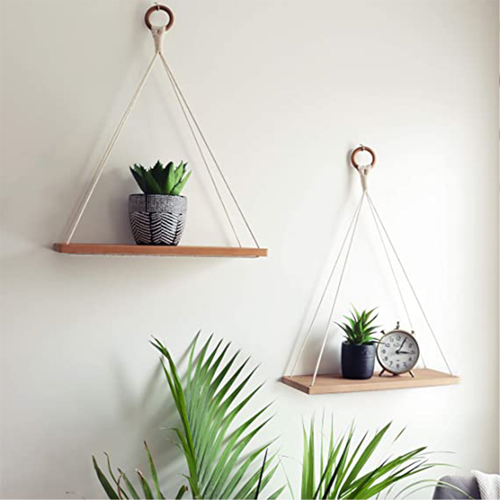 Floating Shelves for Wall - Boho Macrame Shelf Decor