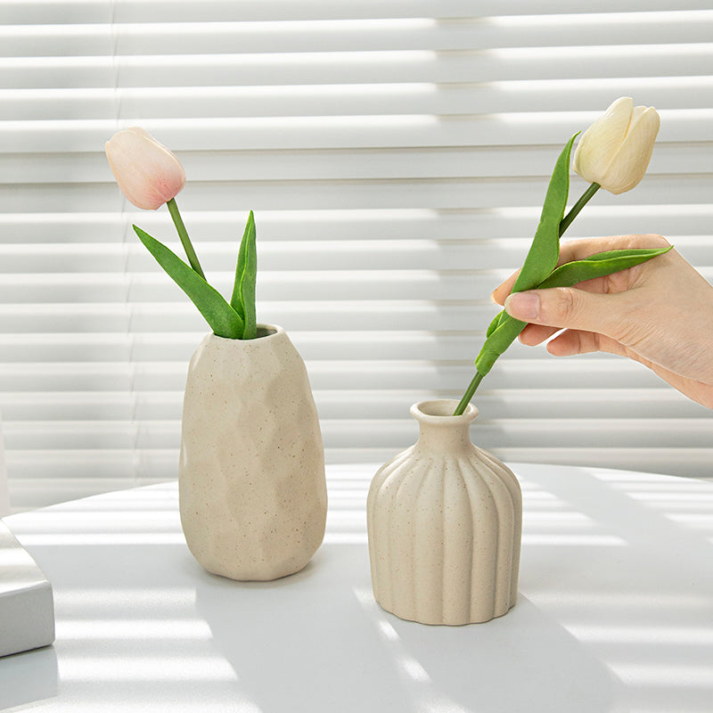 Ceramic Flower Vase Retro Table Decor for Dried Flowers