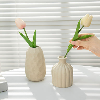 Ceramic Flower Vase Retro Table Decor for Dried Flowers