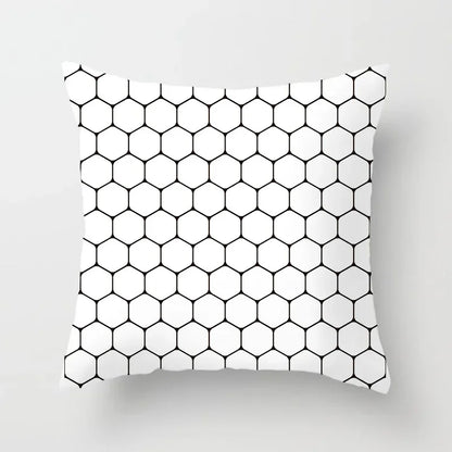 Pillow Cover - Modern Nordic Geometric Black White Design