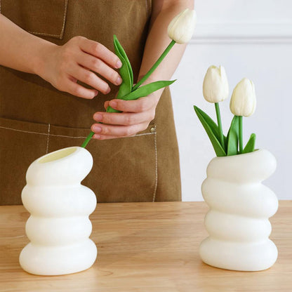 Flower Vase: Plastic Spiral Vase Nordic Style - 1/2PC Home Decor