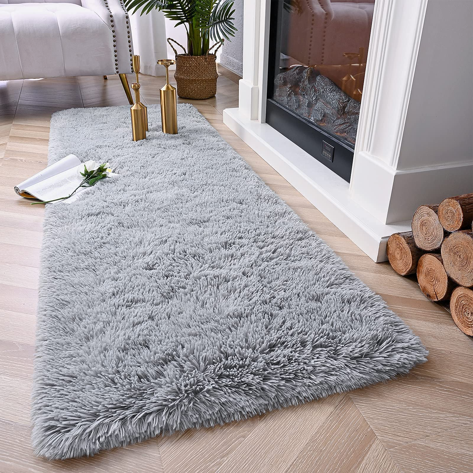 Tie-Dye Runner Area Rug - Shaggy Bedside Mat for Kids' Rooms