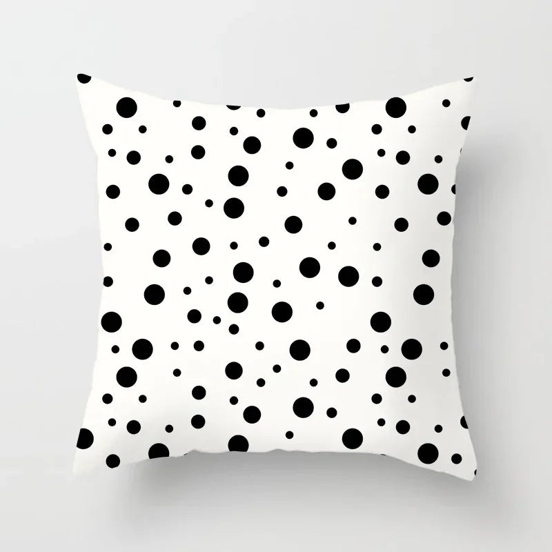Pillow Cover - Modern Nordic Geometric Black White Design