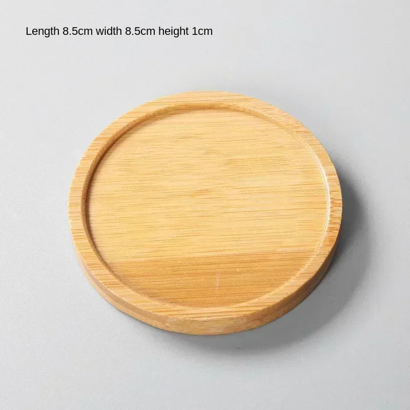 Wood Tray: Bamboo Tray Coaster Multi-Use Wood Saucer & Cup Mat