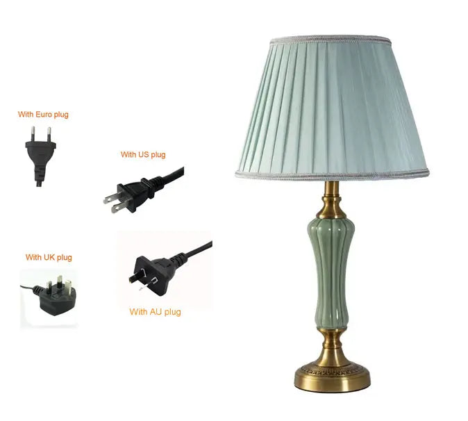 Modern Hotel Bedside Lamp Table Ceramic Light Nordic Ins Fabric Desk Light Household Foyer Living Room Bedside Study Desk Lamp