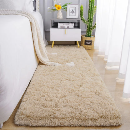 Tie-Dye Runner Area Rug - Shaggy Bedside Mat for Kids' Rooms