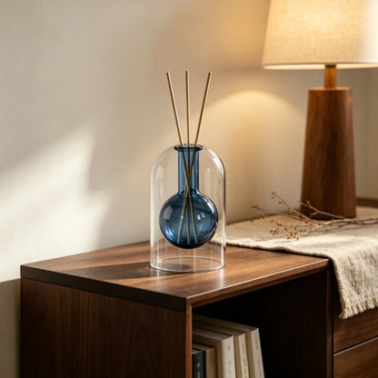 Minimalist Transparent Double Glass Reed Diffuser Container Modern Aromatherapy Vase with Diffusers Sticks Home Decor