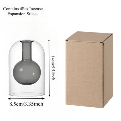 Minimalist Transparent Double Glass Reed Diffuser Container Modern Aromatherapy Vase with Diffusers Sticks Home Decor