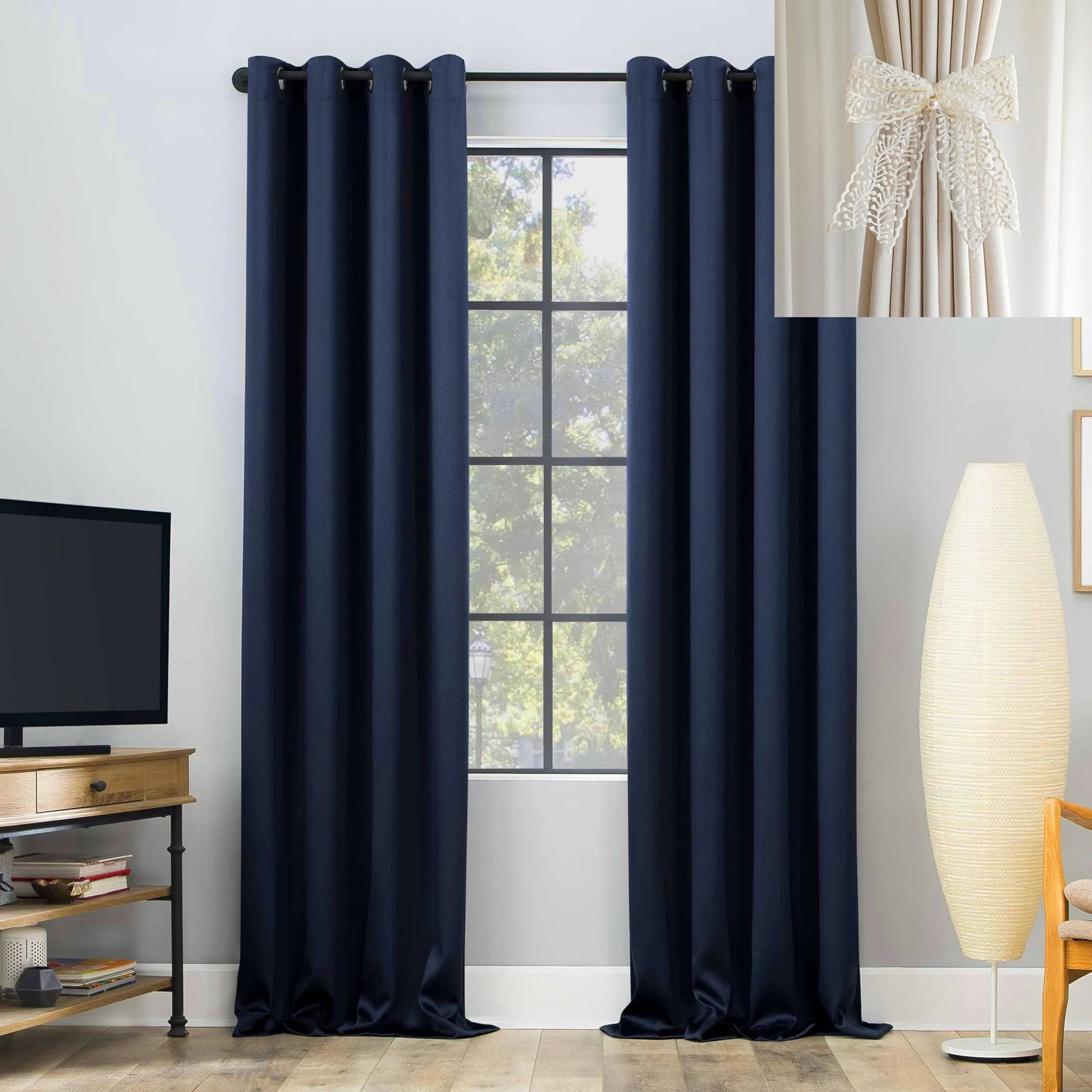 Yellow Blackout Curtains with Black TPU Interlining