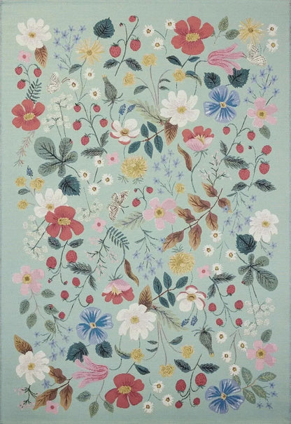 Floral Living Room Rugs - Large, Soft, Washable, Anti-Slip Mat
