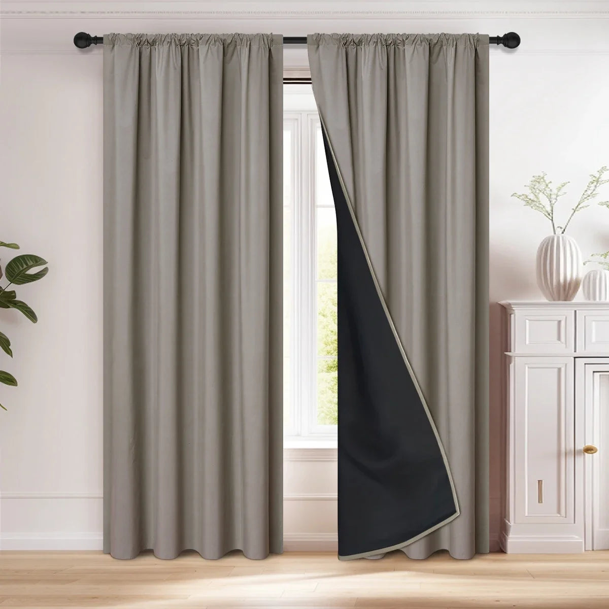 Blackout Curtain Rod Pocket - Perfect for Living Room & Bedroom