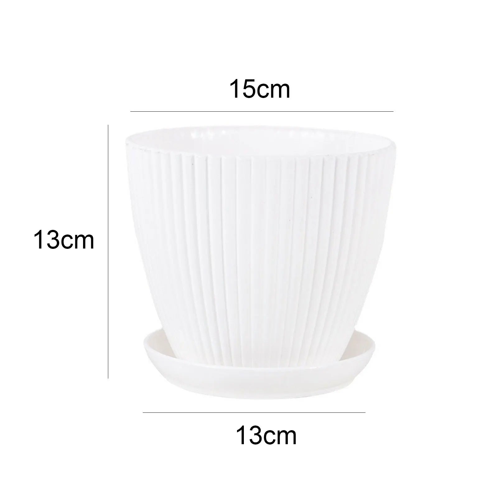 Green Dill Plastic Flower Pot - Double Layer with Tray