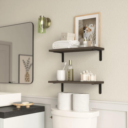 Wooden Floating Shelves - 2 Sets for Wall Décor & Storage