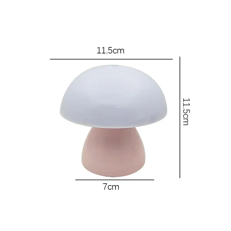 Table Lamp: LED Mushroom Lamp - Touch Dimmer, USB Night Light