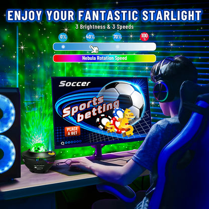 Starry Projector Galaxy Night Light Bluetooth Music Lamp