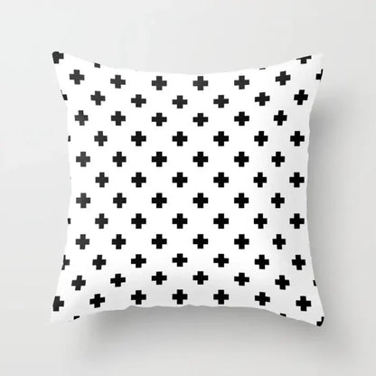 Pillow Cover - Modern Nordic Geometric Black White Design