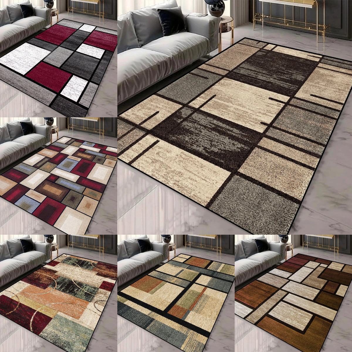 Floor Mat: Geometry Carpets - Soft Luxury Rugs for Living Room