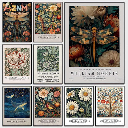 William Morris Flower Animals Wall Art Canvas Print