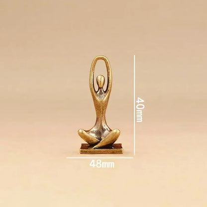Brass Yoga Girl Statue Home Decor Figure Ornament Nordic Luxury Living Room Abstract Character Ornament