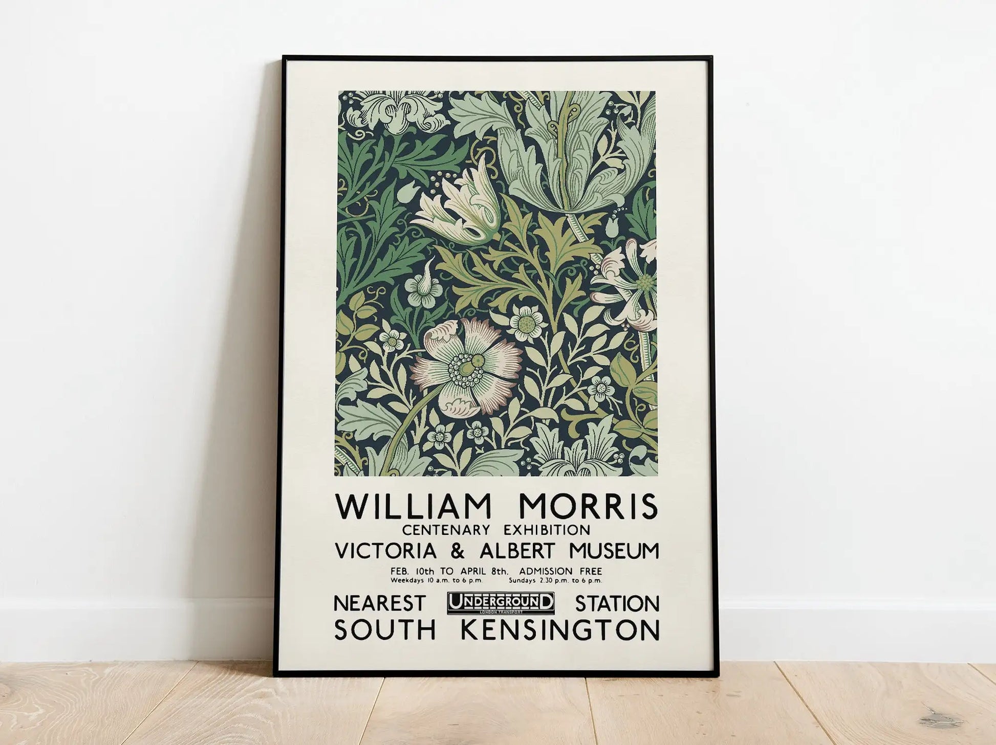 William Morris Flower Animals Wall Art Canvas Print