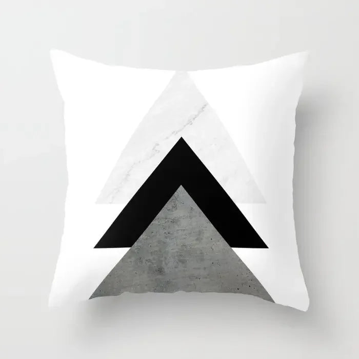 Pillow Cover - Modern Nordic Geometric Black White Design