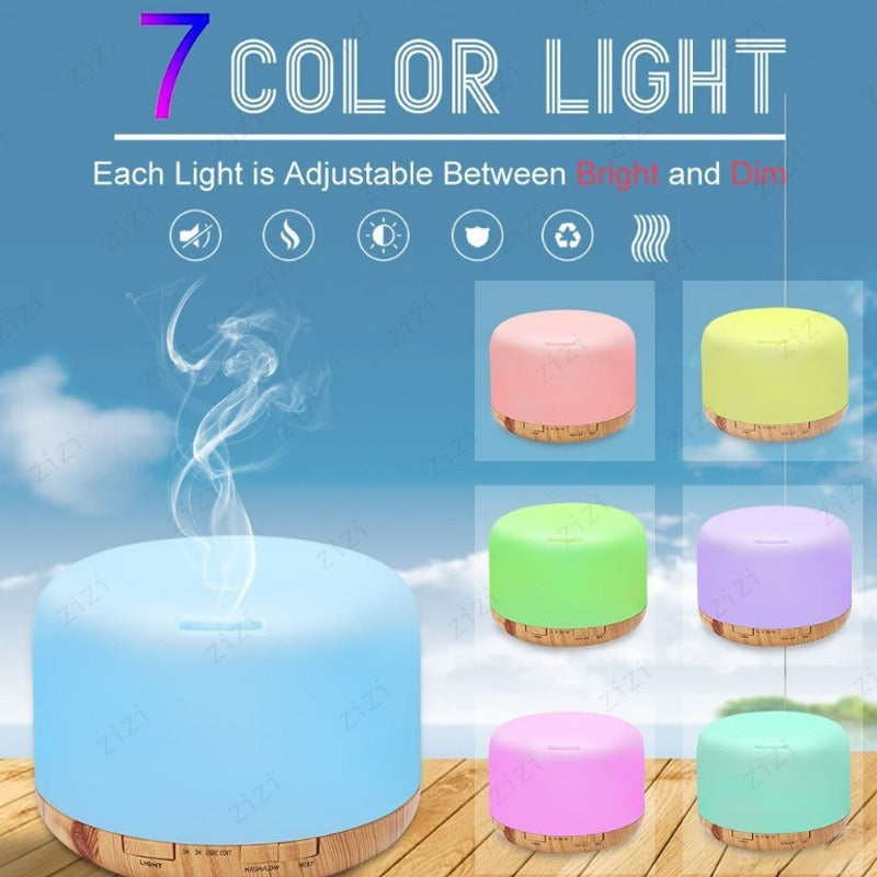 500ML Ultrasonic Ion Humidifier with Color Light & USB