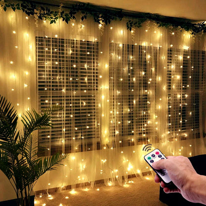 Curtain Lights: Remote Control USB Fairy Lights - 3Mx3M LED Curtain Decor