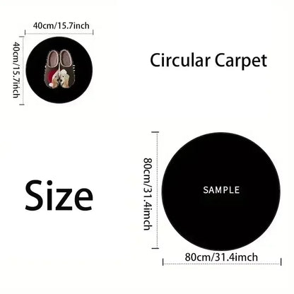 Area Rug: Lotus Flower Koi Round Carpet - Chinese Style Decor Rug