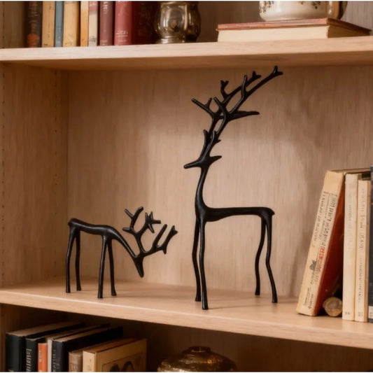 1pc European Style  Deer Statue Home Decor Entrance Christmas Ornaments Durable Plastic Miniature Model Living Room Ornament