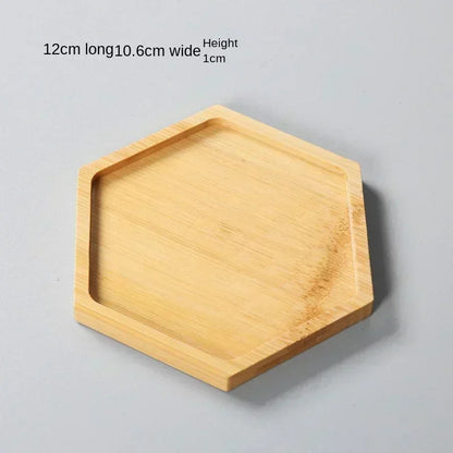 Wood Tray: Bamboo Tray Coaster Multi-Use Wood Saucer & Cup Mat