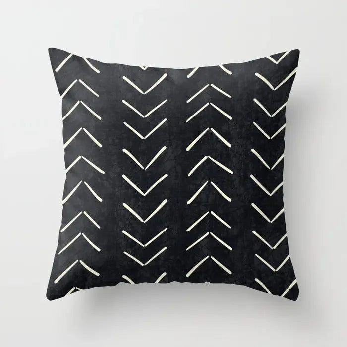 Pillow Cover - Modern Nordic Geometric Black White Design