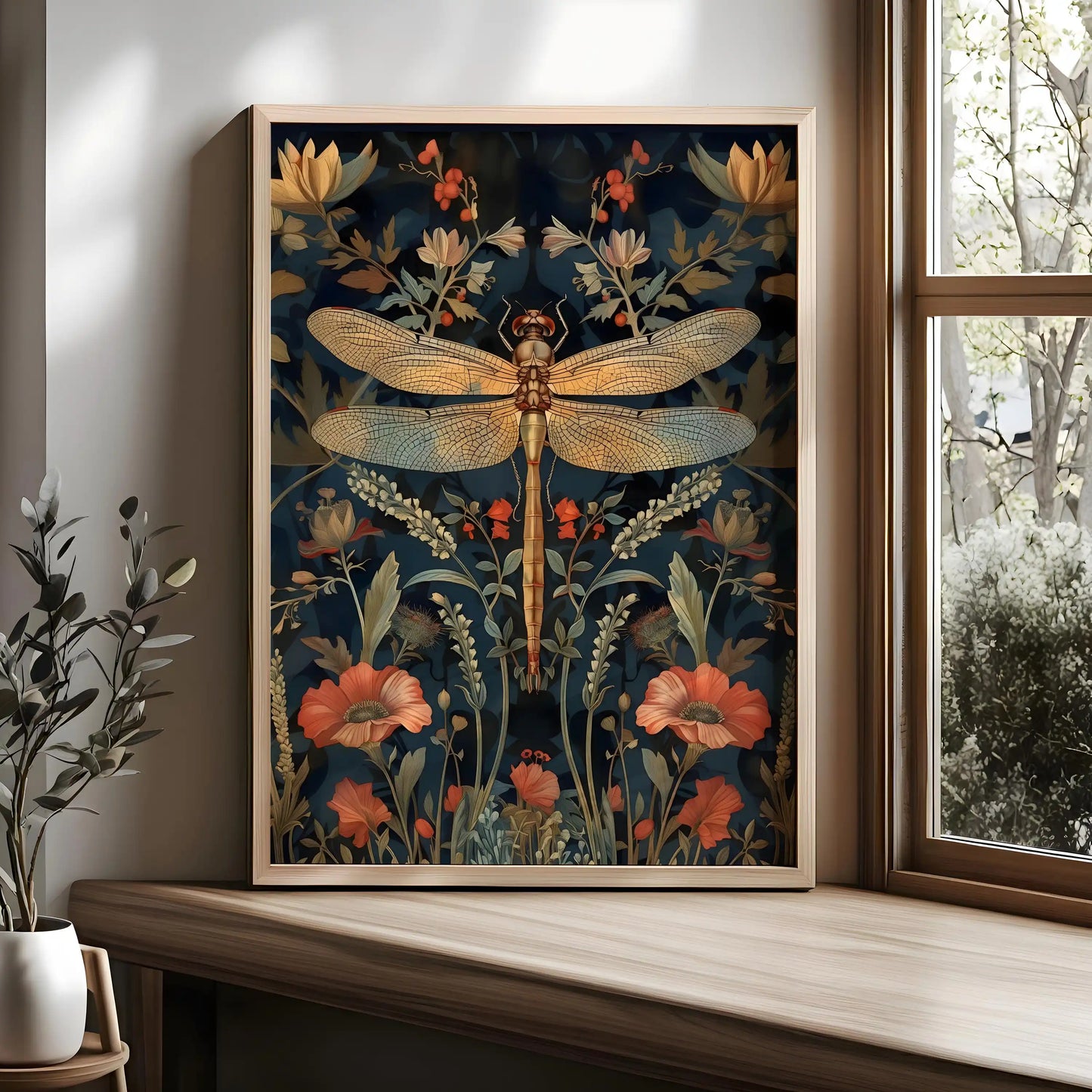 William Morris Flower Animals Wall Art Canvas Print