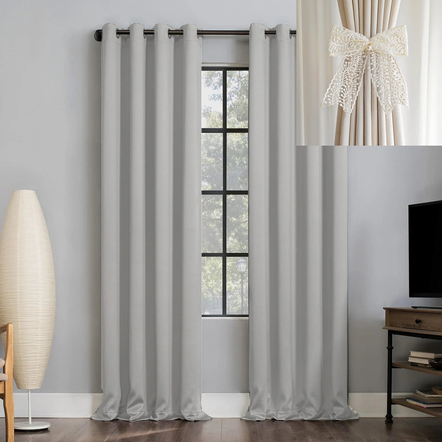 Yellow Blackout Curtains with Black TPU Interlining