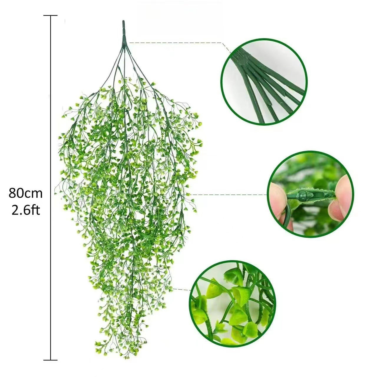 1/2Pcs 80CM Artificial Plants Vine Hanging Leaves Vines for Home Room Decor Garden Wedding Decoration Outdoor Decor Fake Plant