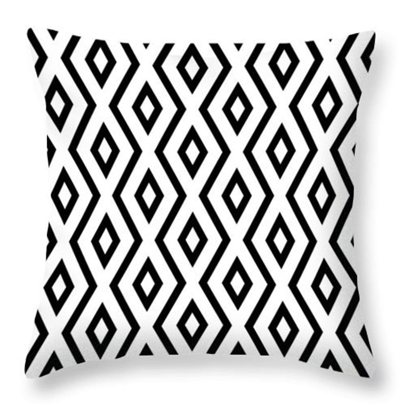Pillow Cover - Modern Nordic Geometric Black White Design