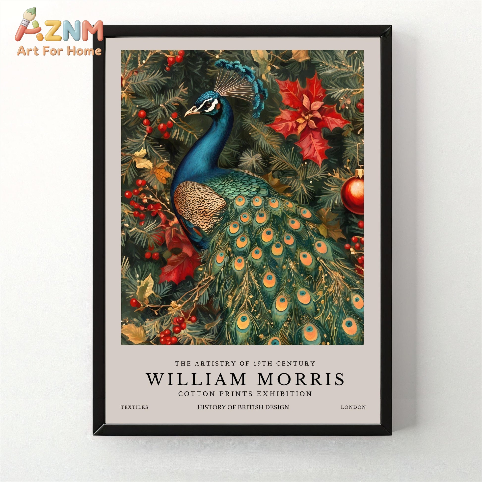 William Morris Flower Animals Wall Art Canvas Print